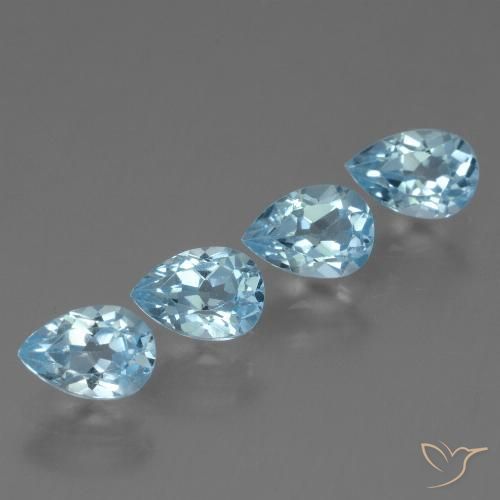 2.48ctw Natural Azul Cielo Topacio, En forma de pera, VS