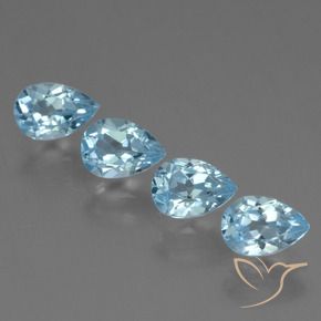 Gemas de Topacio Azul Cielo natural de 2.48 ct, En forma de pera, VS