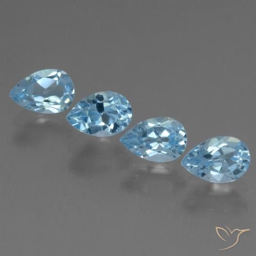 2.34ctw Natural Azul Cielo Topacio, En forma de pera, VS