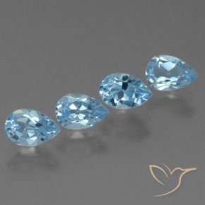 Gemas de Topacio Azul Cielo natural de 2.34 ct, En forma de pera, VS