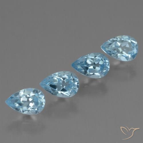2.49ctw Natural Azul Suizo Topacio, En forma de pera, VS