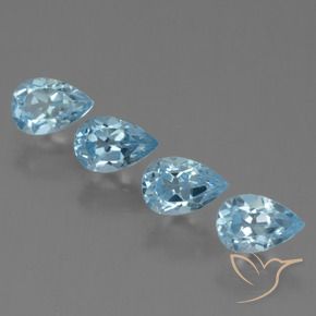 Gemas de Topacio Azul Suizo natural de 2.49 ct, En forma de pera, VS