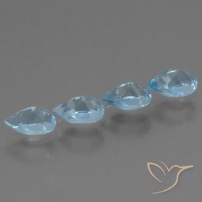 Gemas de Topacio Azul Suizo natural de 2.49 ct, En forma de pera, VS