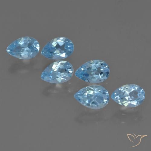 3.29ctw Natural Azul Suizo Topacio, En forma de pera, VS