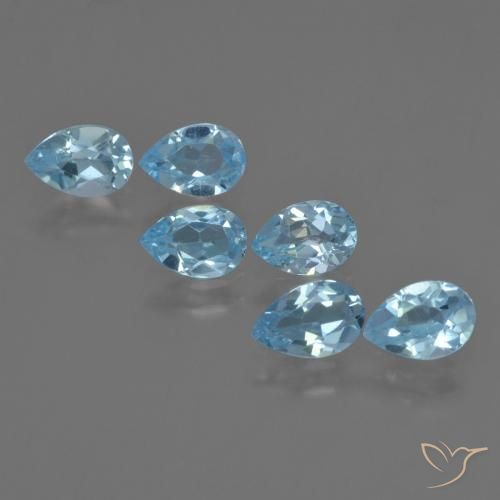 2.93ctw Natural Azul Cielo Topacio, En forma de pera, VS