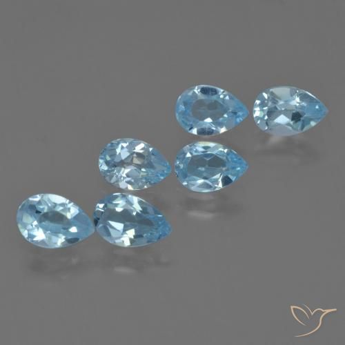 Gemas de Topacio Azul Cielo natural de 2.93 ct, En forma de pera, VS