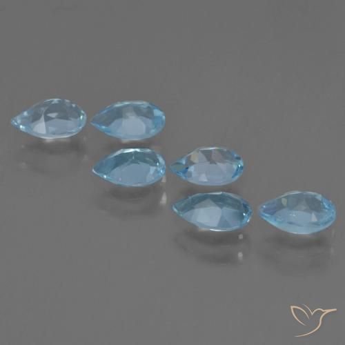 Gemas de Topacio Azul Cielo natural de 2.93 ct, En forma de pera, VS