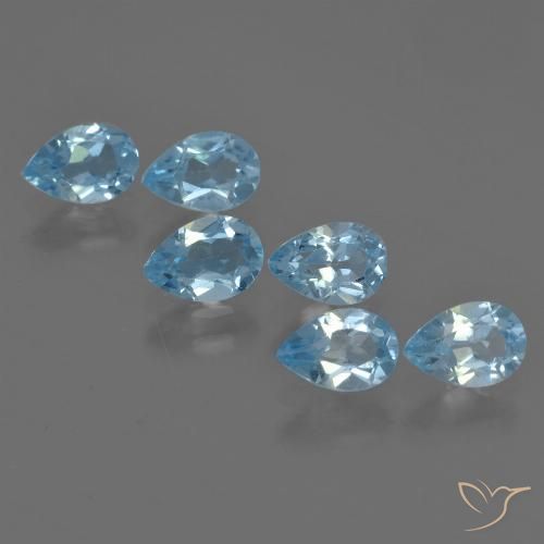 2.96ctw Natural Azul Suizo Topacio, En forma de pera, VS, Photo A