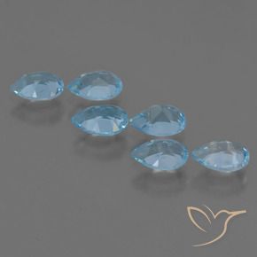Gemas de Topacio Azul Suizo natural de 2.96 ct, En forma de pera, VS