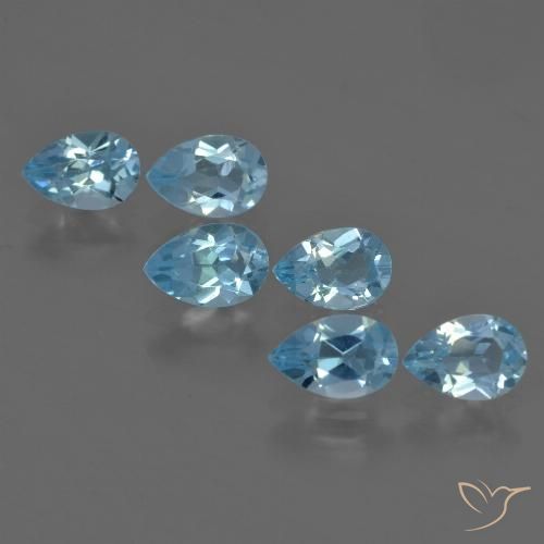 3.12ctw Natural Azul Cielo Topacio, En forma de pera, VS