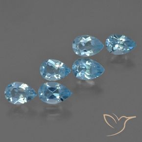 Gemas de Topacio Azul Cielo natural de 3.12 ct, En forma de pera, VS