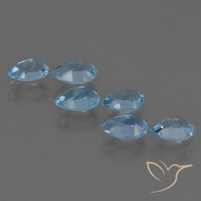 Gemas de Topacio Azul Cielo natural de 3.12 ct, En forma de pera, VS
