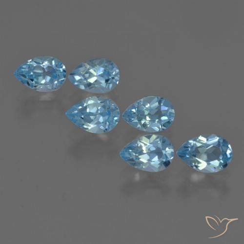3.24ctw Natural Azul Suizo Topacio, En forma de pera, VS