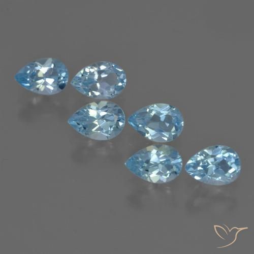 3.34ctw Natural Azul Suizo Topacio, En forma de pera, VS