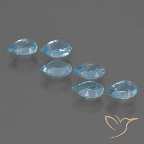 Gemas de Topacio Azul Suizo natural de 3.34 ct, En forma de pera, VS