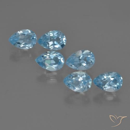 3.31ctw Natural Azul Suizo Topacio, En forma de pera, VS