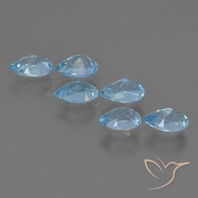 Gemas de Topacio Azul Suizo natural de 3.31 ct, En forma de pera, VS