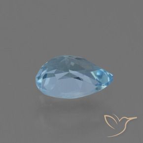 Topacio Azul Suizo natural de 0.81 ct, En forma de pera, VVS-VS