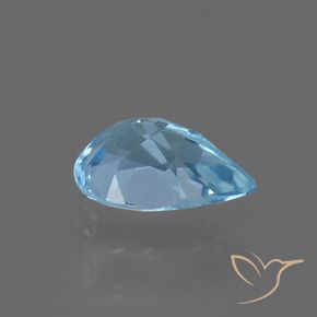 Topacio Azul Cielo natural de 0.83 ct, En forma de pera, VVS-VS