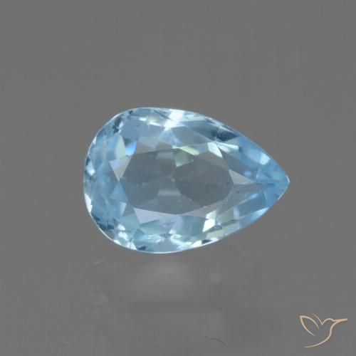 0.90ct Natural Azul Cielo Topacio, En forma de pera, VS