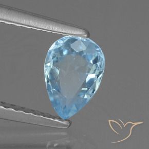 Topacio Azul Cielo natural de 0.90 ct, En forma de pera, VS