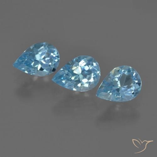 2.17ctw Natural Azul Suizo Topacio, En forma de pera, VVS-VS