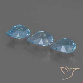 Gemas de Topacio Azul Suizo natural de 2.17 ct, En forma de pera, VVS-VS