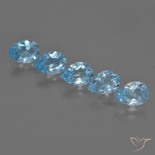 3.60ctw Natural Azul Suizo Topacio, En forma de pera, VVS-VS
