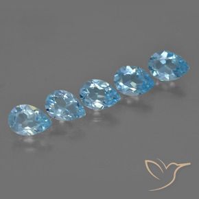 Gemas de Topacio Azul Suizo natural de 3.60 ct, En forma de pera, VVS-VS