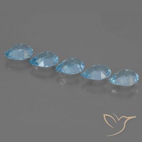 Gemas de Topacio Azul Suizo natural de 3.60 ct, En forma de pera, VVS-VS