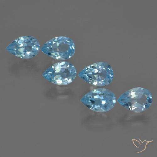 3.34ctw Natural Azul Suizo Topacio, En forma de pera, VS