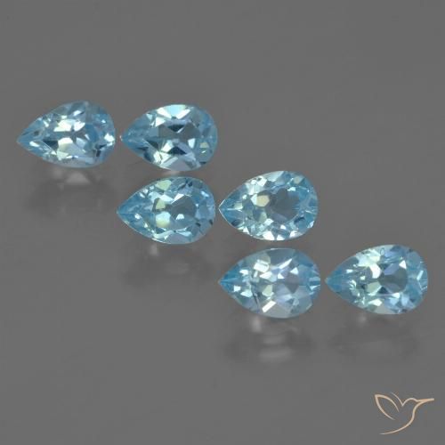 3.41ctw Natural Azul Cielo Topacio, En forma de pera, VS