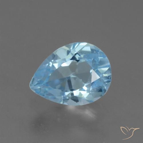 0.82ct Natural Azul Cielo Topacio, En forma de pera, VS