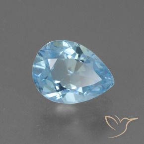 Topacio Azul Cielo natural de 0.82 ct, En forma de pera, VS