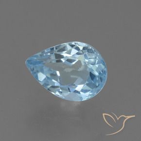 Topacio Azul Cielo natural de 0.88 ct, En forma de pera, VS