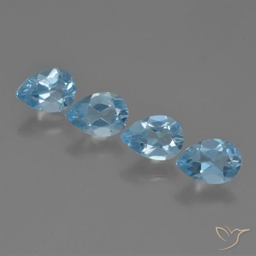 3.19ctw Natural Azul Suizo Topacio, En forma de pera, VVS-VS