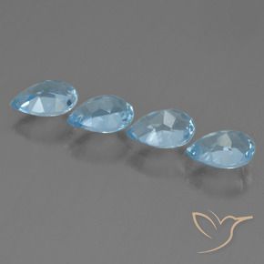 Gemas de Topacio Azul Cielo natural de 3.50 ct, En forma de pera, VVS-VS