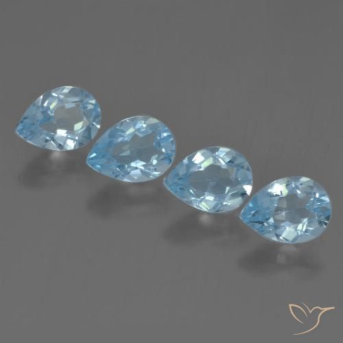 3.47ctw Natural Azul Cielo Topacio, En forma de pera, VVS-VS