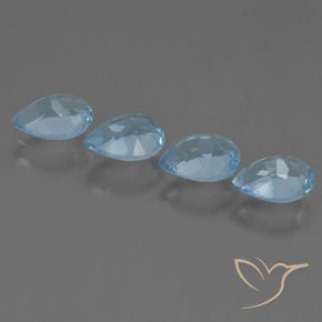 Gemas de Topacio Azul Cielo natural de 3.47 ct, En forma de pera, VVS-VS
