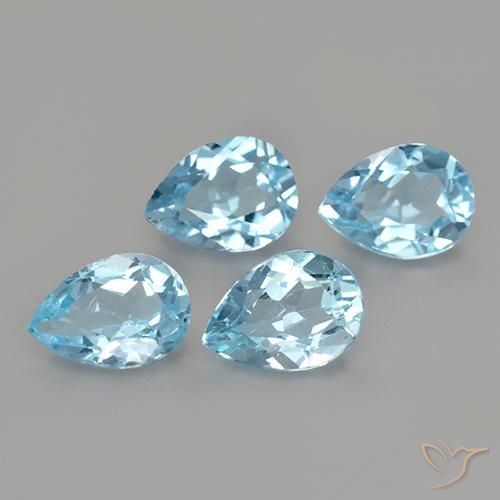 3.30ctw Natural Azul Cielo Topacio, En forma de pera, VS