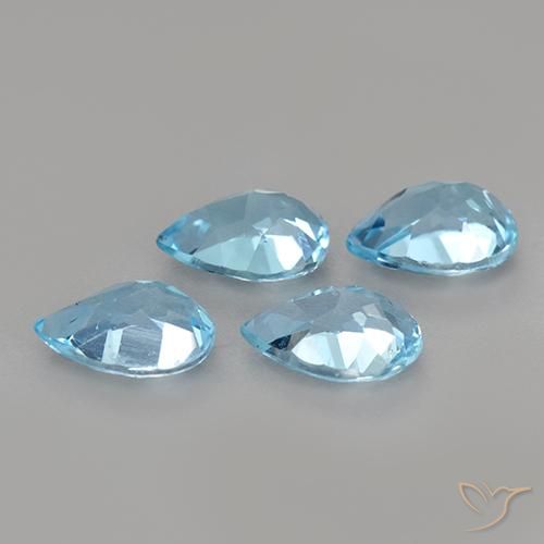 Gemas de Topacio Azul Cielo natural de 3.30 ct, En forma de pera, VS
