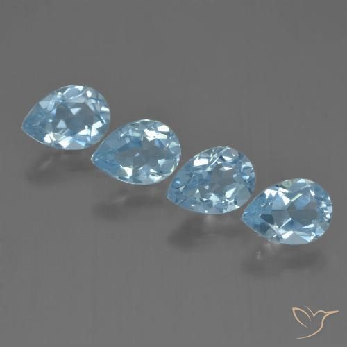 3.42ctw Natural Azul Cielo Topacio, En forma de pera, VVS-VS