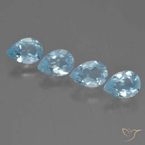 3.24ctw Natural Azul Cielo Topacio, En forma de pera, VS