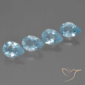 Gemas de Topacio Azul Cielo natural de 3.24 ct, En forma de pera, VS