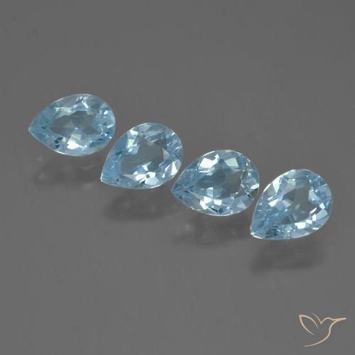 3.17ctw Natural Azul Cielo Topacio, En forma de pera, VVS-VS