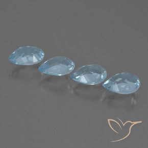 Gemas de Topacio Azul Cielo natural de 3.17 ct, En forma de pera, VVS-VS