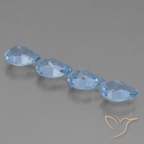 Gemas de Topacio Azul Cielo natural de 3.32 ct, En forma de pera, VVS-VS