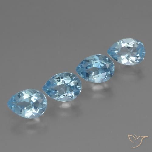 3.53ctw Natural Azul Cielo Topacio, En forma de pera, VVS-VS