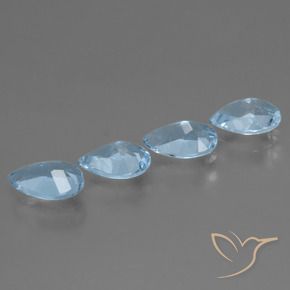 Gemas de Topacio Azul Suizo natural de 3.08 ct, En forma de pera, VS