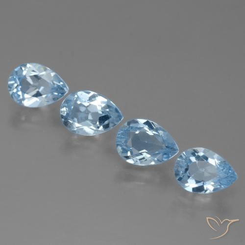 3.44ctw Natural Azul Suizo Topacio, En forma de pera, VVS-VS
